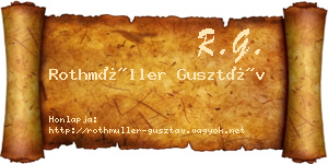 Rothmüller Gusztáv névjegykártya