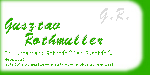 gusztav rothmuller business card